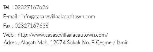 Casa Sevilla Alaat Town telefon numaralar, faks, e-mail, posta adresi ve iletiim bilgileri